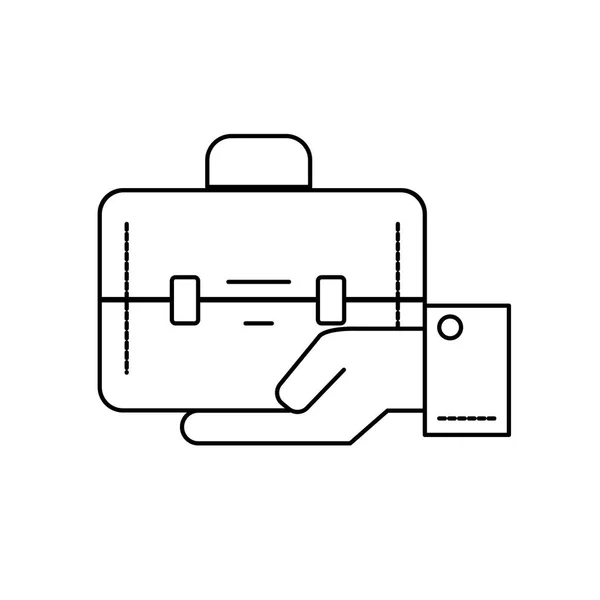 Linia Biznesmen Teczki Portfolio Palm Ręka Wektor Ilustracja — Wektor stockowy