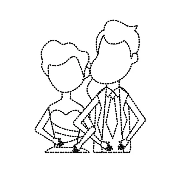 Przerywaną Kształt Szczęśliwa Para Razem Romantyczne Celebracja Ilustracja Wektorowa — Wektor stockowy