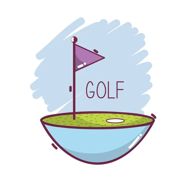 ゴルフ フラグを再生ゲーム フィールド ベクトル イラスト — ストックベクタ