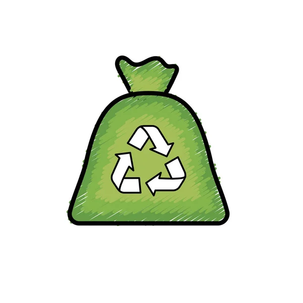 Sac Recycler Illustration Vectorielle Soins Environnement — Image vectorielle