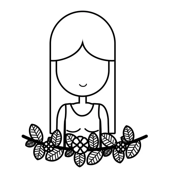 figure woman peace and love relax and meditation, vector illustration