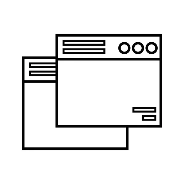 Лінія Технології Вікон Елемент Документ Веб Сайту Векторні Ілюстрації — стоковий вектор