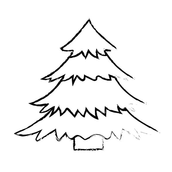 Figur Naturlig Tall Träd Med Grenar Design Vektorillustration — Stock vektor