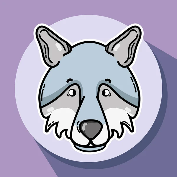 Cute Rwolf Animal Nature Fauna Vector Illustration — Stock Vector
