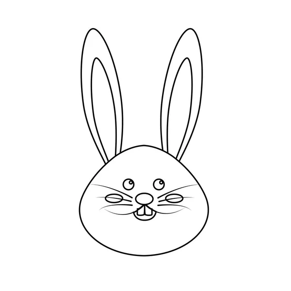 Figure Beau Visage Lapin Heureux Animal Vecor Illustration — Image vectorielle