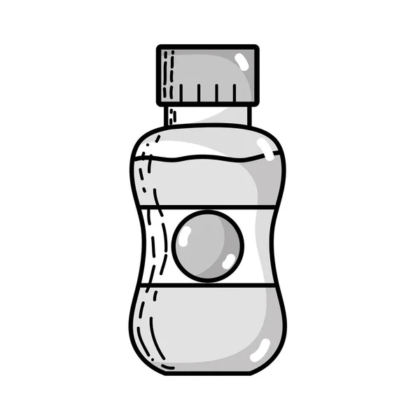 Grayscale Delicious Fresh Bottle Juice Beverage Vector Illustration — Stock Vector