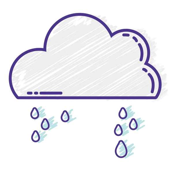 cute cloud with raining and cold weather vector illustration