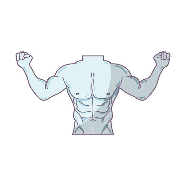 Muž Tónovaný Tělo Fitnes Vektorové Ilustrace Design — Stockový vektor