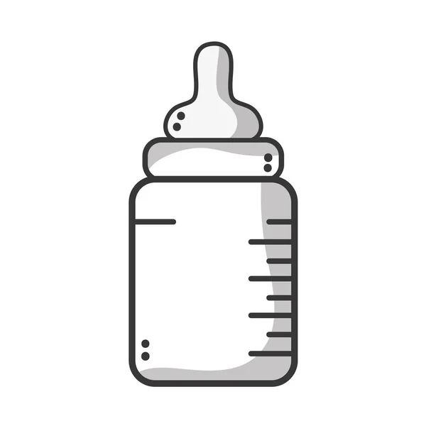 Line Baby Feeding Bottle Drink Vector Illustration — Stock Vector