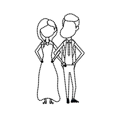 birlikte şekil mutlu çift noktalı ve romantik kutlama illüstrasyon vektör