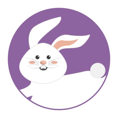 çizgi film, vektör çizim çalışan güzel mutlu tavşan