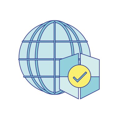 küresel güvenlik bilgi vektör çizim için kalkan ile bağlanmak