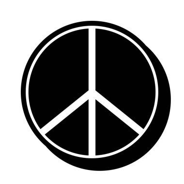 hippi barış ve sevgi simgesi tasarım vektör çizim şekil