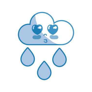 vektör çizim yağmur siluet kawaii güzel ihale bulut