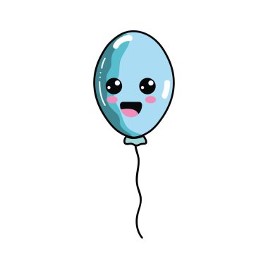 Kawaii şirin ve mutlu balon simge vektör çizim