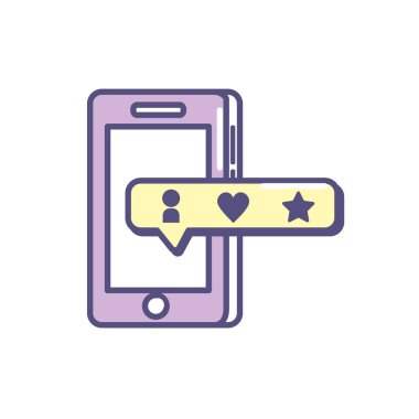 sohbet kabarcık vektör çizim ile Smartphone teknoloji