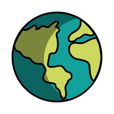 Dünya gezegenin doğal ekoloji bakım vektör çizim için