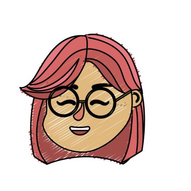 Avatar kadın baş saç modeli tasarımı ile illüstrasyon vektör