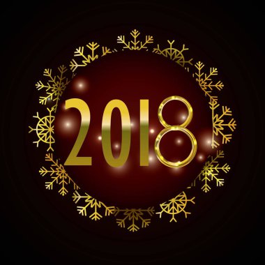 Mutlu yeni yıl ve kutlama tema vektör illüstrasyon kar taneleri