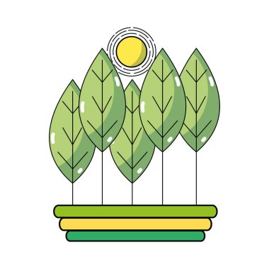 doğal ağaç ekoloji bahar sezonu vektör çizim ile