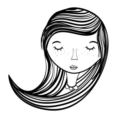 kadın anne gözleri kapalı, vektör çizim tasarım
