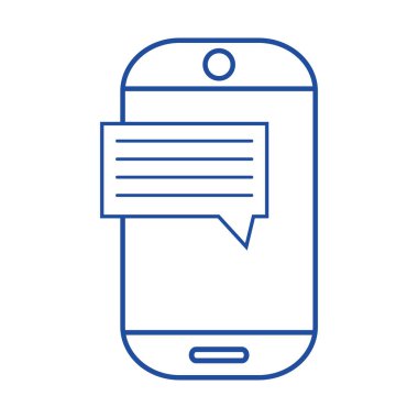 siluet smartphone teknoloji sohbet kabarcık metin vektör çizim ile