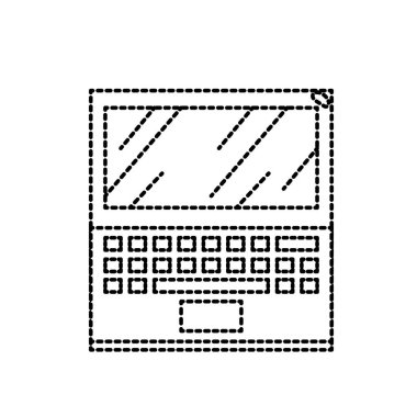 Sosyal bilgiler noktalı şekil teknoloji laptop bağlamak vektör çizim