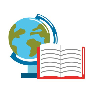 Dünya gezegeni resepsiyon açık defter, vektör çizim ile