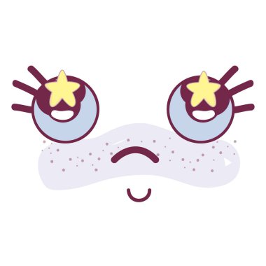 yıldızın içindeyken gözler, vektör çizim ile mutlu yüz