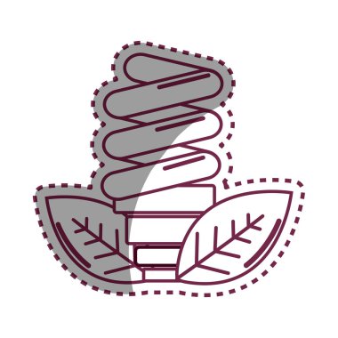 etiket enerji tasarrufu ampul yaprakları simgesi, vektör çizim