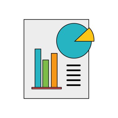 Belge İstatistikleri diyagramı grafisi vektör çizim bar ile