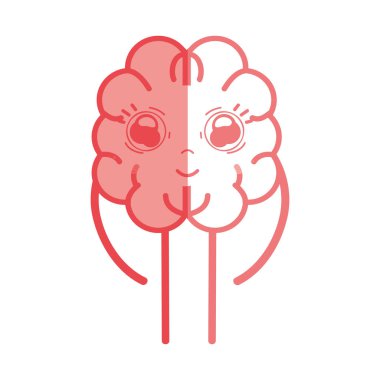 simge çok güzel kawaii beyin ifade, vektör çizim