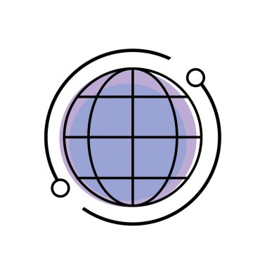 Global harita bağlantı dijital teknoloji vektör çizim