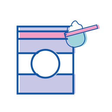 temiz giysiler vektör çizim kutusunda güzel deterjan