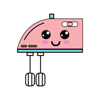 Kawaii şirin mutlu Mikser teknoloji vektör çizim