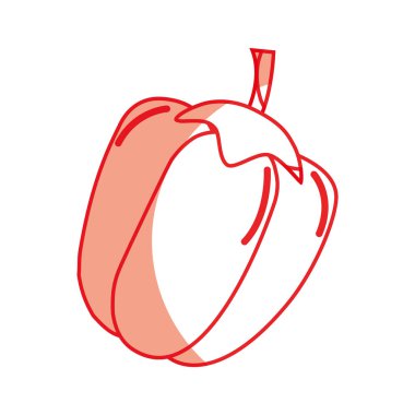 siluet biber organik sağlıklı sebze, vektör çizim