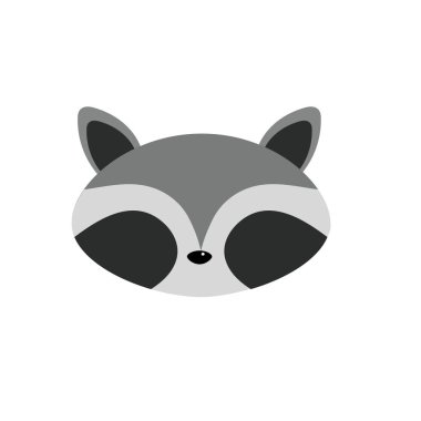 Rakun baş vahşi sevimli hayvan vektör çizim