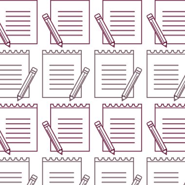 siluet peper defter kalem aracı çalışma arka plan, vektör çizim ile