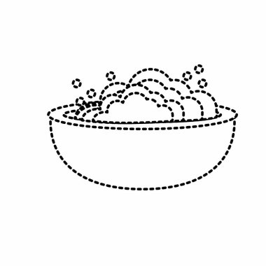 noktalı şekil kova nesnesiyle deterjan ve temizlik için baloncuklar