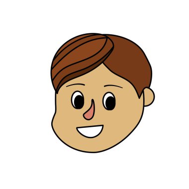 Avatar çocuk kafa saç modeli tasarımı ile illüstrasyon vektör