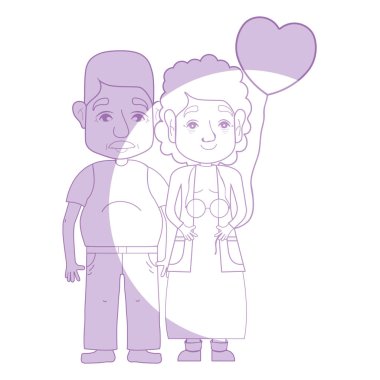 siluet eski coupe insanlar gözlük ve saç modeli ile illüstrasyon vektör