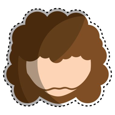 hippi erkek yüz bıyık ve saç modeli, vektör çizim ile