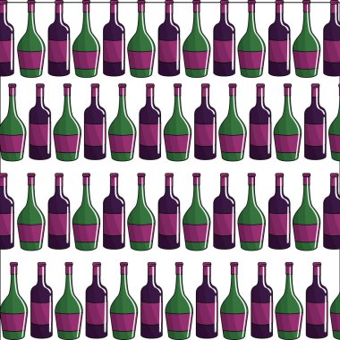 lezzetli şişe şarap arka plan kutsal kişilerin resmi, vektör çizim