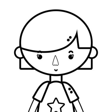 satır ihale kız çocuk pijama ve saç şekli vektör çizim ile