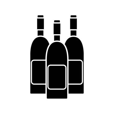 kontur şarap şişelerini tat içecek, vektör çizim tasarım