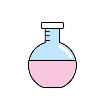 Erlenmeyer şişesi laboratuvar kimyasal tasarım vektör çizim için