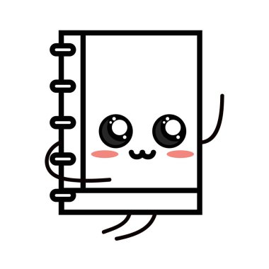 Kawaii şirin ihale defter araç vektör çizim