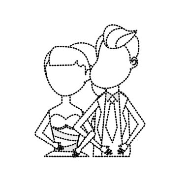 birlikte şekil mutlu çift noktalı ve romantik kutlama illüstrasyon vektör