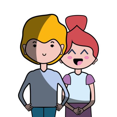 Güzellik çift ile birlikte saç modeli tasarım illüstrasyon vektör