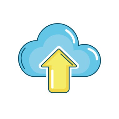 bulut veri dijital teknoloji sunucu vektör çizim